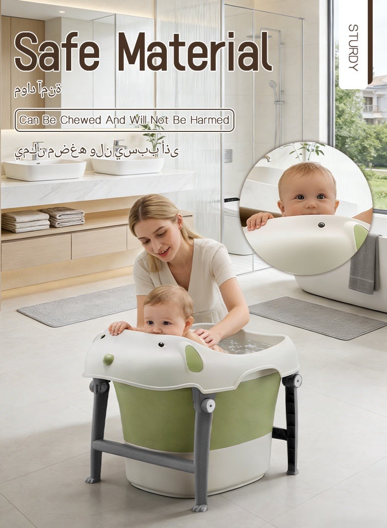 Foldable Baby Bathtub with Anti-Slip Safety | 360° Warm Keeping Toddler Bath Tub for 0-36 Months - Image 3
